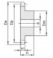 Koło łańcuchowe 06B-1-z45 (3/8)