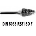 Pilniki obrotowe łukowe z czołem kulistym DIN 8033-10 DIN RBF ISO F